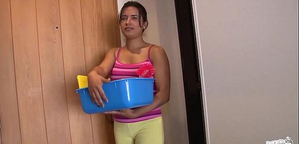  OPERACION LIMPIEZA - Oiled up hard fuck with dirty Latina maid Camila Marin